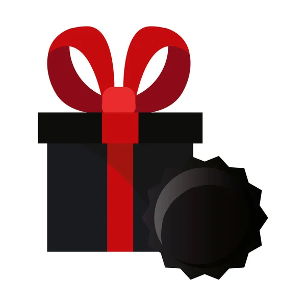 Geschenk-Box-Etikett auf weißem Hintergrund — Stockvektor