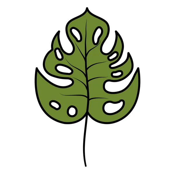 Tropiska löv ekologi ikonen — Stock vektor