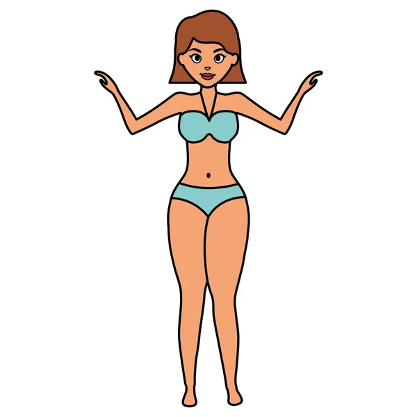 Beautiful woman with swimsuit — Stock Vector