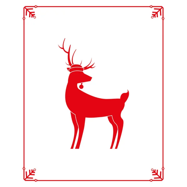 Dekorację świąteczną rama renifer — Wektor stockowy