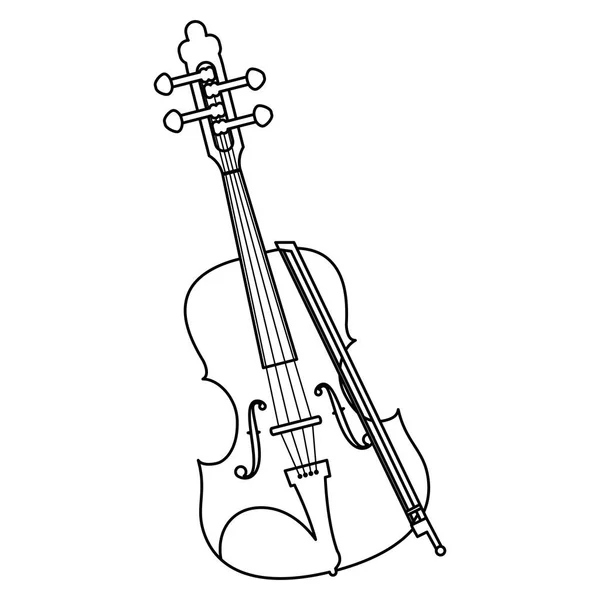 Instrumento violín icono musical — Vector de stock