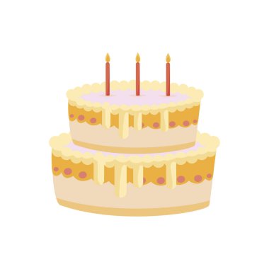 mumlar ile tatlı pasta Doğum günü