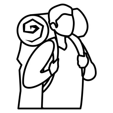 seyahat çantası ile maceracı adam