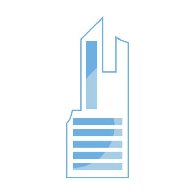 Beyaz arka plan üzerinde futuristik binada yenilik