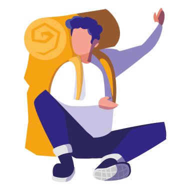 seyahat çantası ile maceracı adam