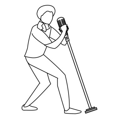 şarkıcı mikrofon karakteri ile