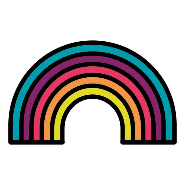 Ikona počasí roztomilý rainbow — Stockový vektor