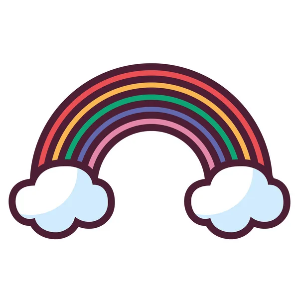 Lindo arco iris tiempo icono — Vector de stock