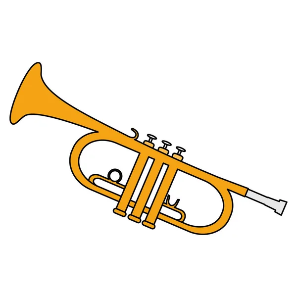 Tromba strumento icona musicale — Vettoriale Stock