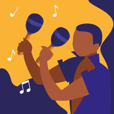 marakas karakter oynamak siyah tropikal müzisyen