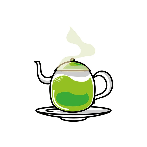 Teapot kitchen isolated icon — Stock Vector