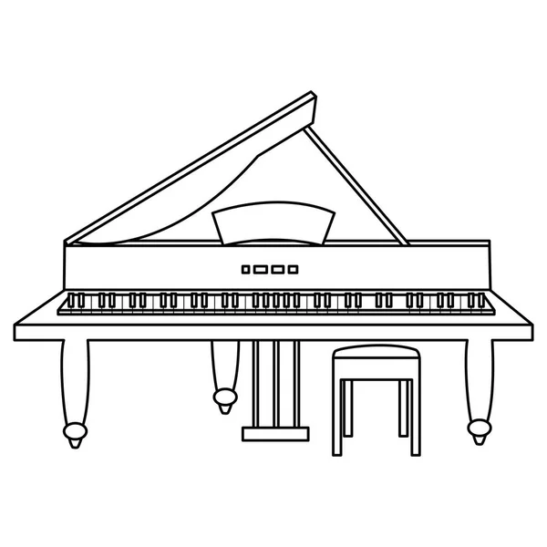 Piano de cauda ícone do instrumento —  Vetores de Stock