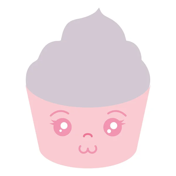 Sweet cupcake kawaii character — Stock Vector