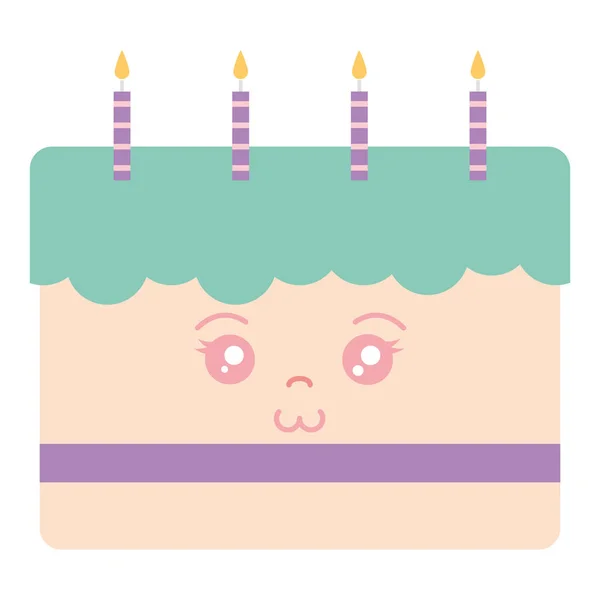 甜蜜生日蛋糕的蜡烛 — 图库矢量图片
