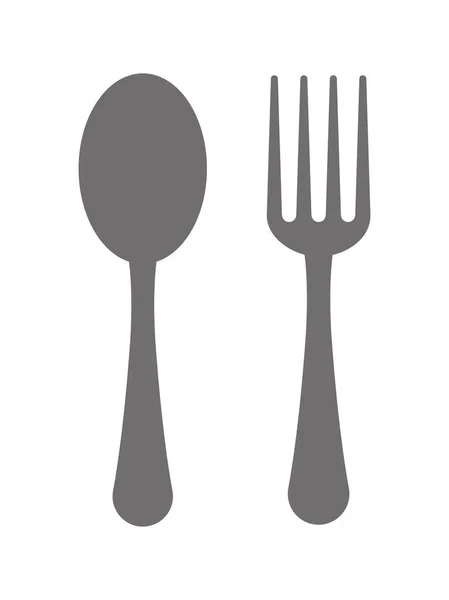 Cubiertos de tenedor y cuchara — Vector de stock