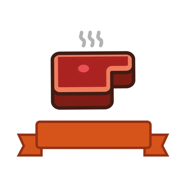 Delicious meat steak icon — Stock Vector