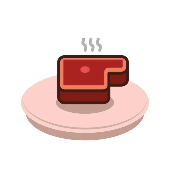 Delicious meat steak icon — Stock Vector