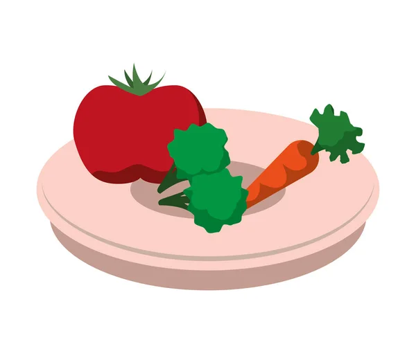 Plat avec icône de légumes — Image vectorielle