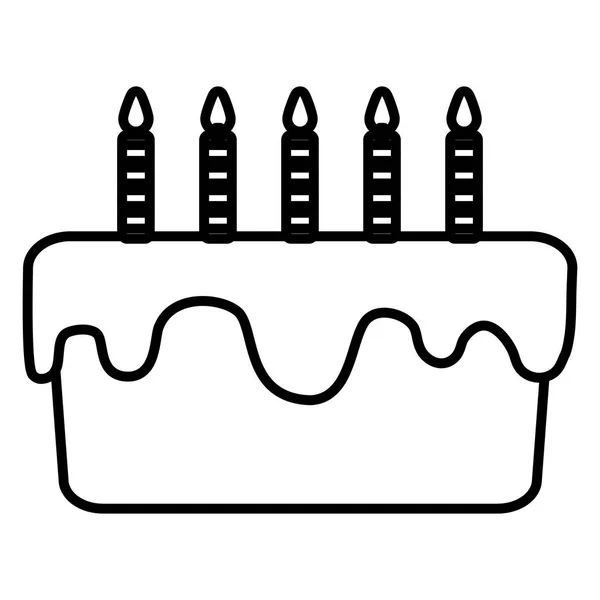 Сладкий праздничный торт со свечами — стоковый вектор