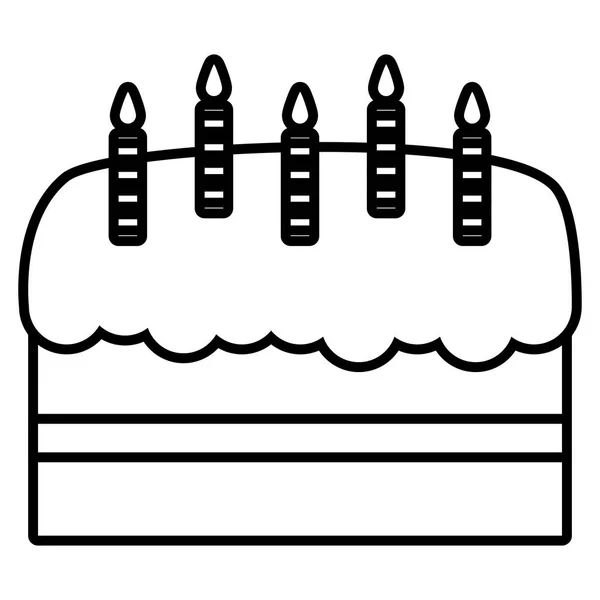 Dulce pastel de cumpleaños con velas — Archivo Imágenes Vectoriales