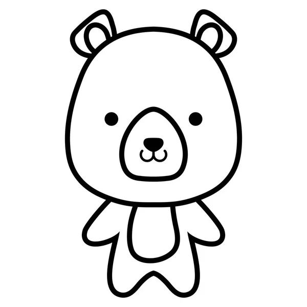 Lindo y pequeño personaje de oso — Vector de stock