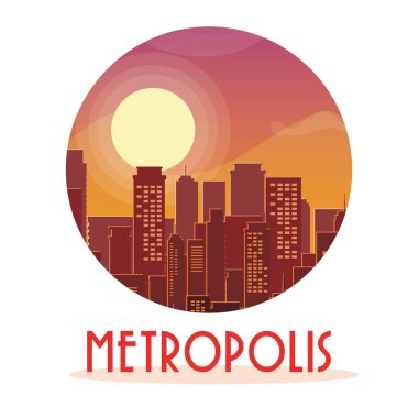 Metropolis cityscape binalar sahne