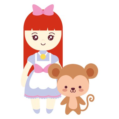 şirin ve küçük maymun kız ile