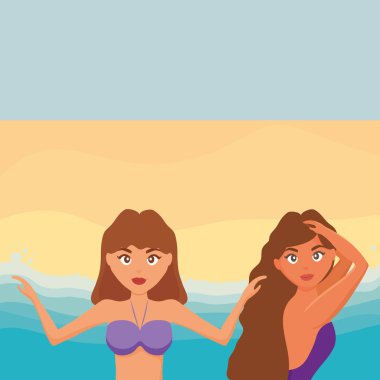 Mayo plaj güzel kadınlarla