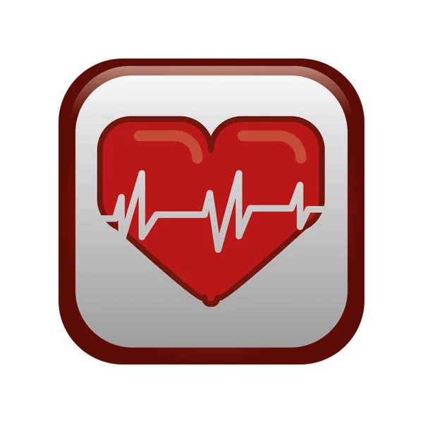 Isolerade hjärtikonen för kardiologi — Stock vektor