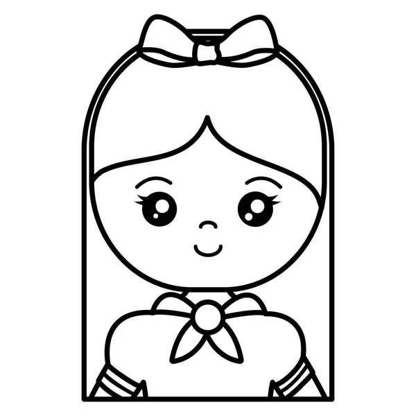 Милий і маленька дівчинка персонаж — стоковий вектор