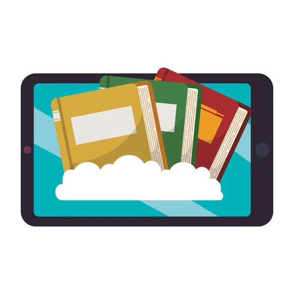 Smartphone met ebook-technologie — Stockvector