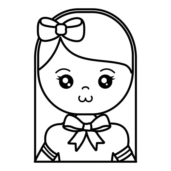 Χαριτωμένο και μικρό κορίτσι χαρακτήρα — Διανυσματικό Αρχείο