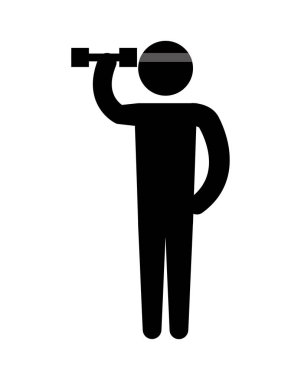 adam siluet halter kaldırma