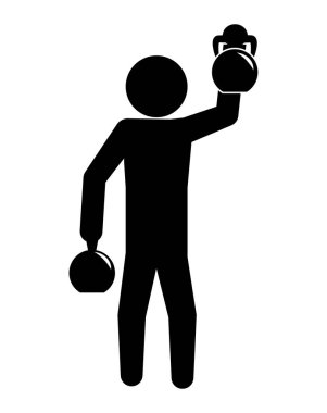 adam siluet halter kaldırma