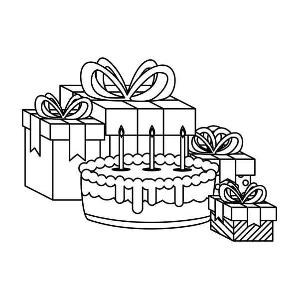 Подарункова коробка подарунок з солодким тортом — стоковий вектор
