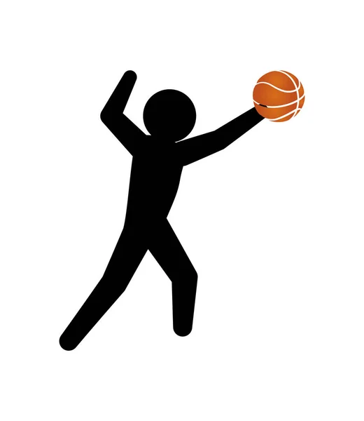 Player basketball jump silhouette — Stock Vector