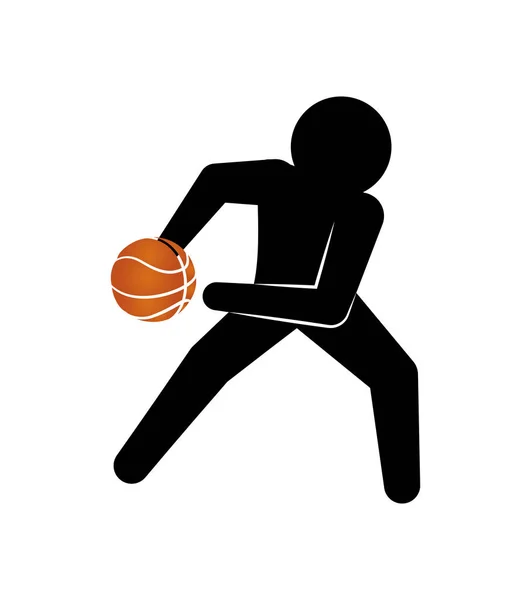 Jugador de baloncesto silueta icono — Vector de stock