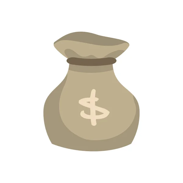 Money sack isolated icon — Stock Vector