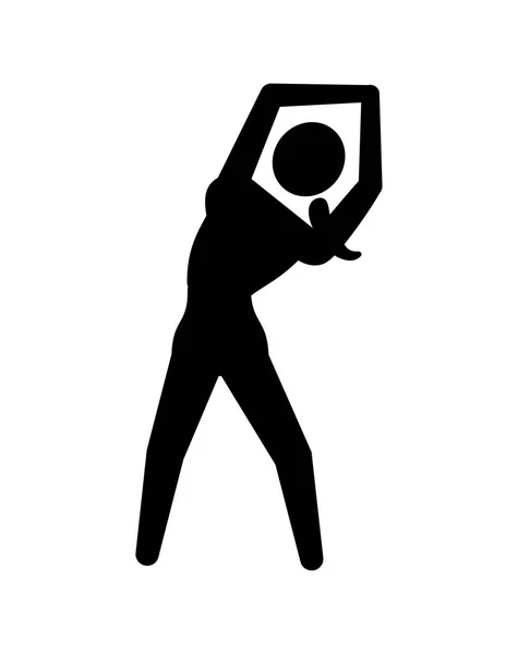 シルエット女性練習およぼす運動 — ストックベクタ