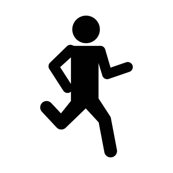 Man silhouette running character — Stock Vector