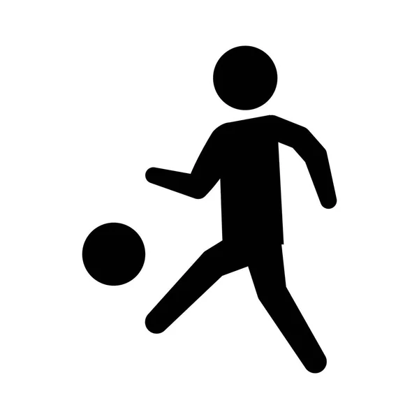 Silueta de hombre practicando fútbol — Archivo Imágenes Vectoriales