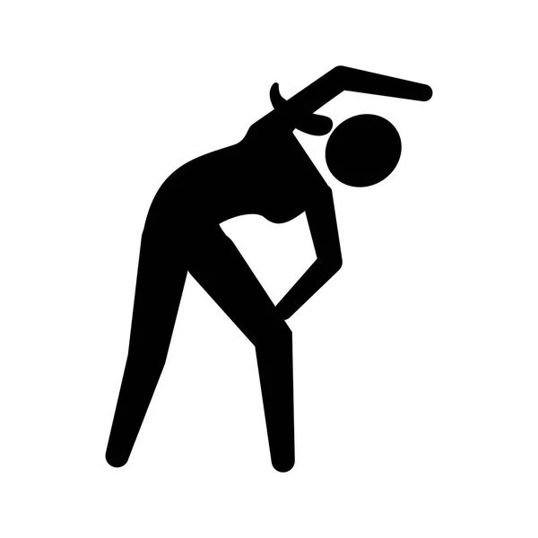 Silhouette femme exercice pratique — Image vectorielle
