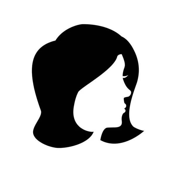 Tête femme silhouette icône — Image vectorielle