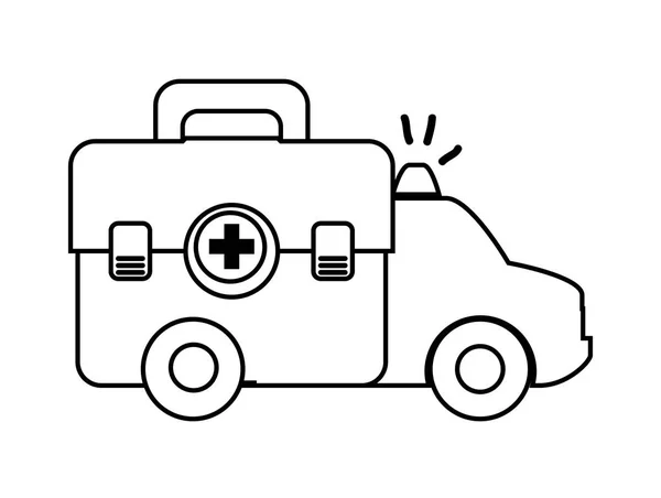 Ambulance car isolated icon — Stock Vector