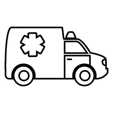 Ambulans araba izole simgesi