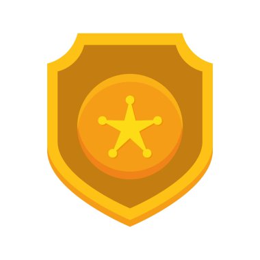 yıldız polis rozeti ile kalkan