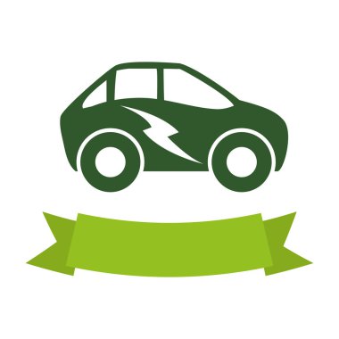 Ekoloji elektrikli otomobil simgesi