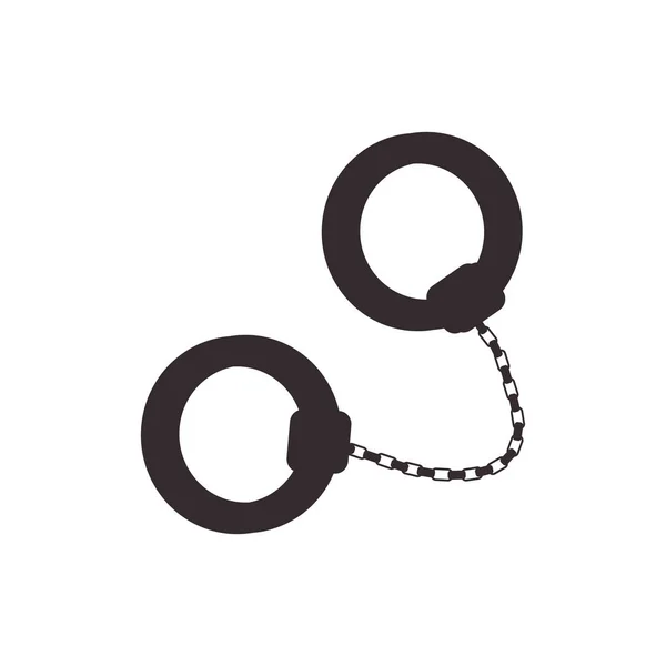 Police handcuffs isolated icon — Stock Vector