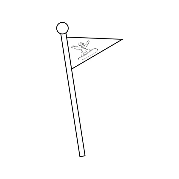 Snowboard flaggor isolerade ikonen — Stock vektor