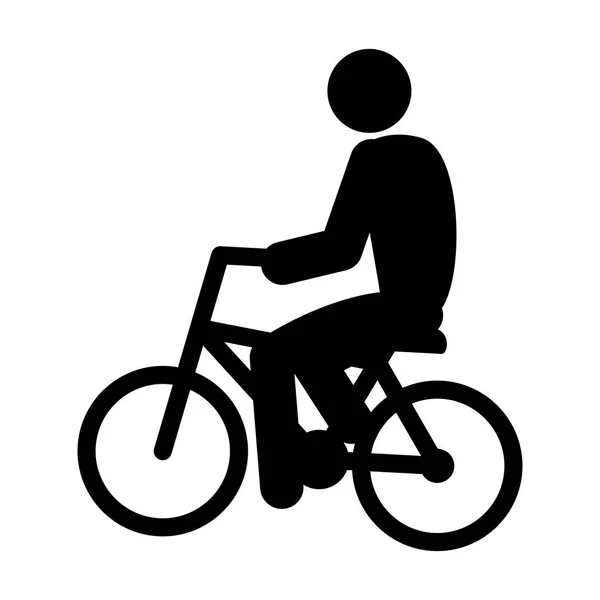 Silueta de hombre en bicicleta — Vector de stock